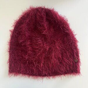 Burgundy Red Furry Fuzzy Beanie